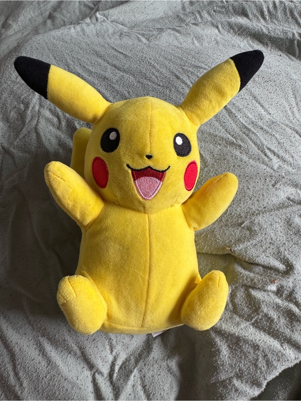 Pokemon Pikachu Bright Yellow Plush with Black-Eared Detail